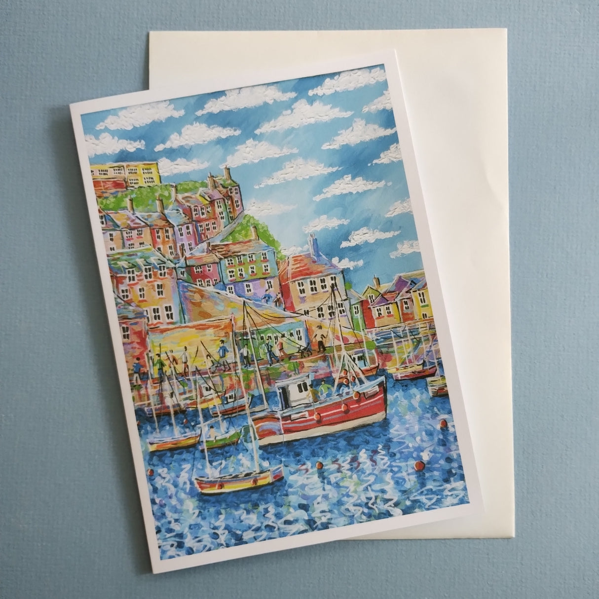 Mevagissey Harbour large card by Paul Clark