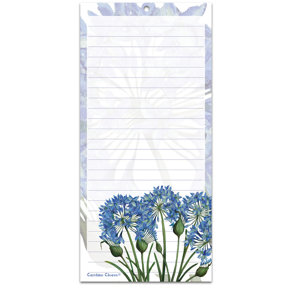 Agapanthus magnetic notepad by Caroline Cleave