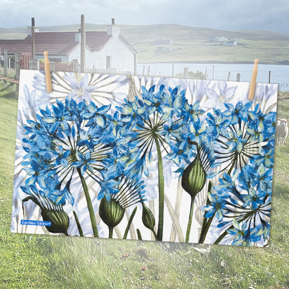 Caroline Cleave Agapanthus tea towel