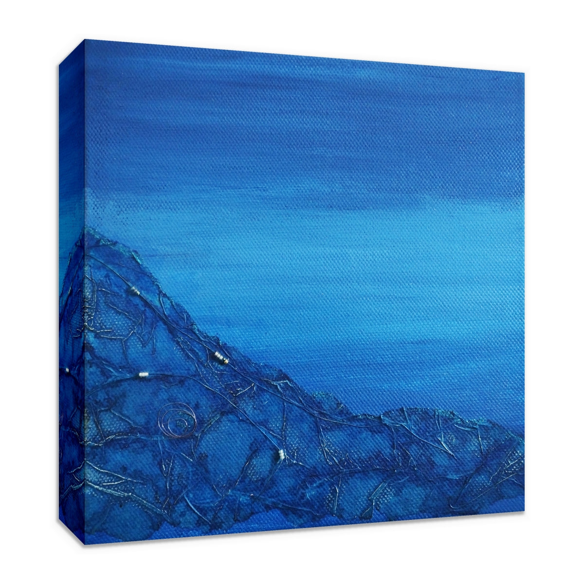 "Big Blue III" mixed media canvas by Linda Flynn