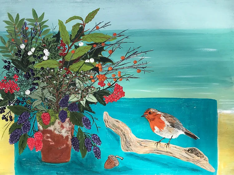 "Robin by the Sea" print by Claire London (COM)