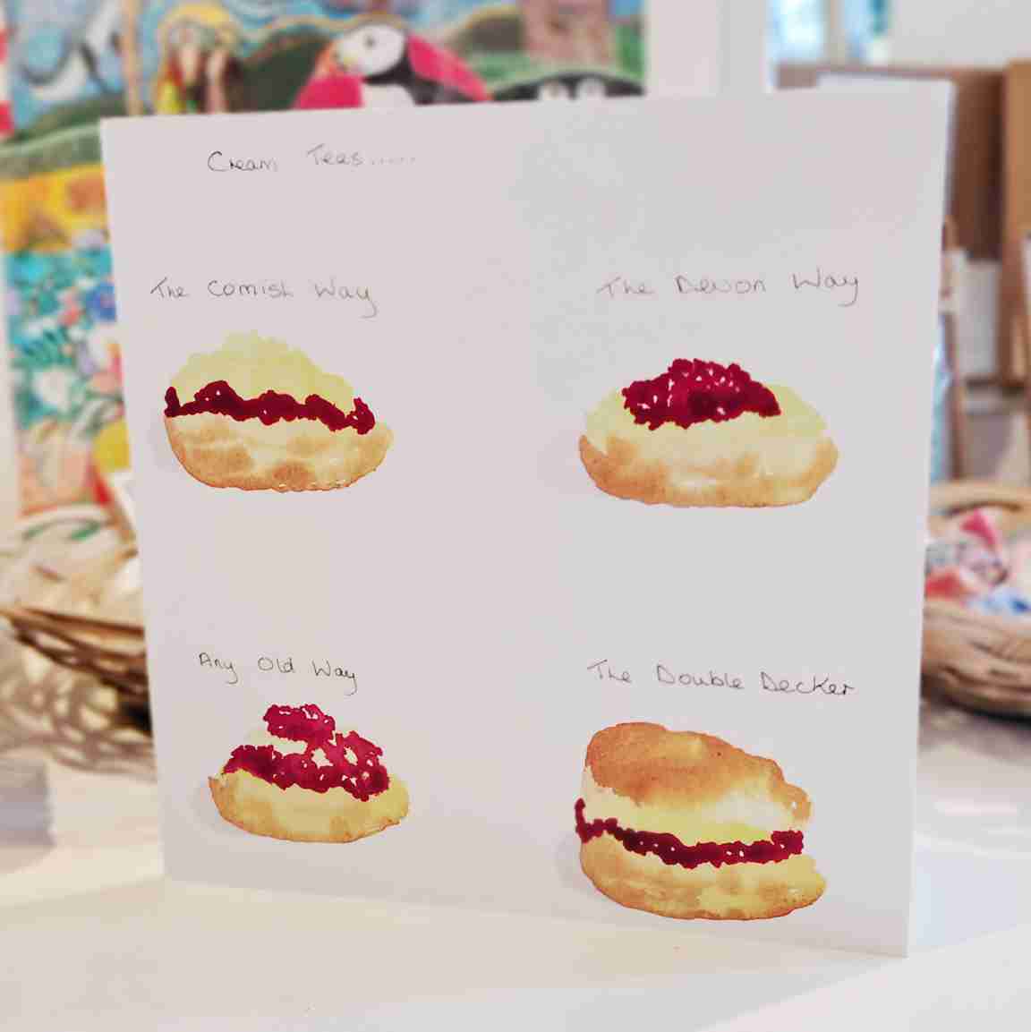 Cream Tea Quartet card by Barbara Powell