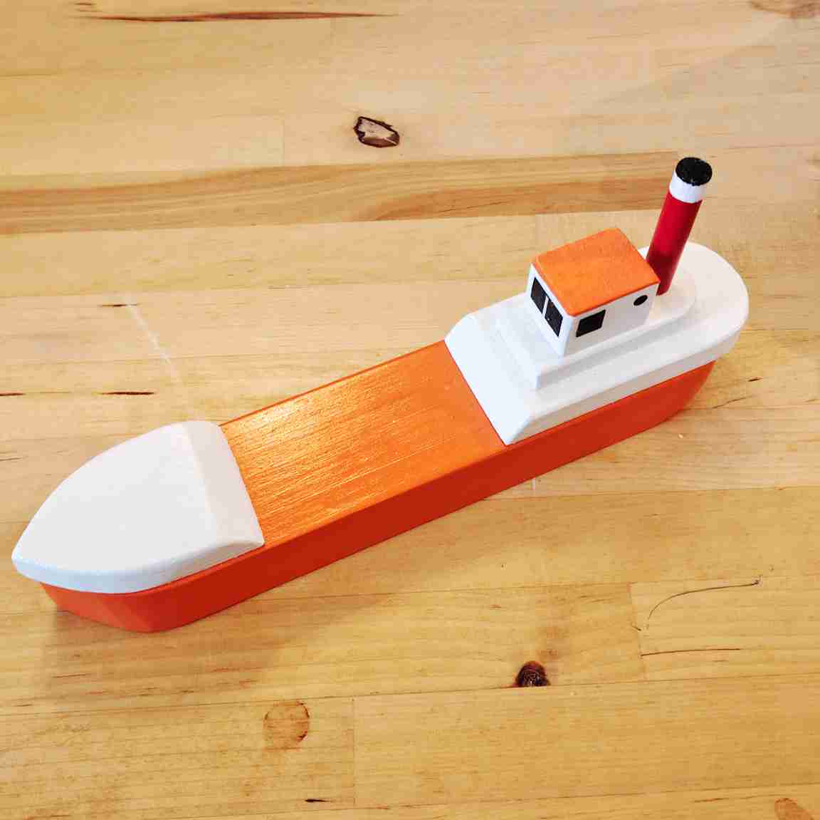 Medium orange fishing boat by David Fry (COM)