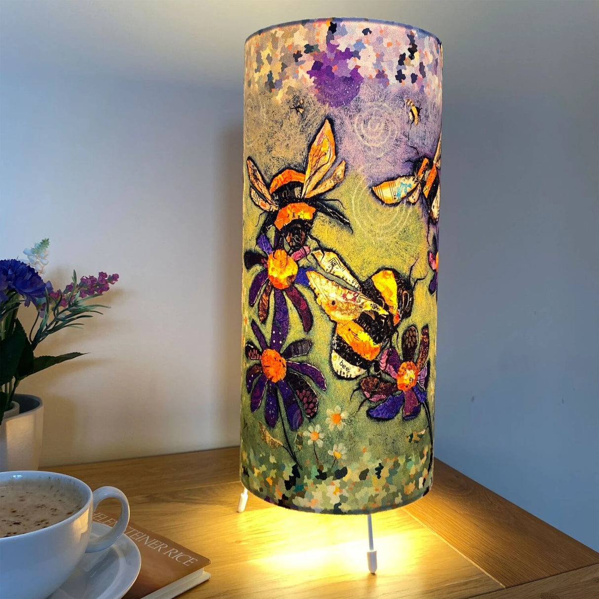 "Humble Bumbles" Bee Cylinder Lamp by Dawn Maciocia