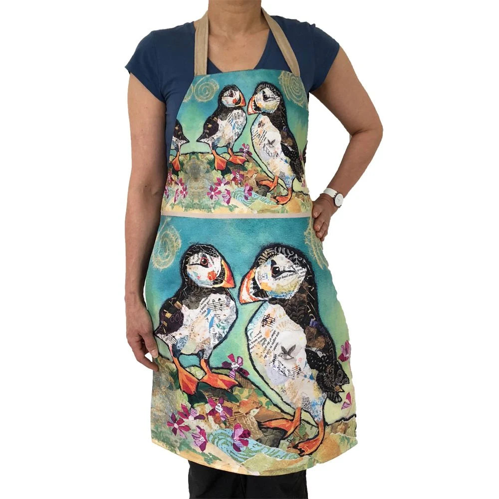 "Puffin Pals" luxury faux suede apron
