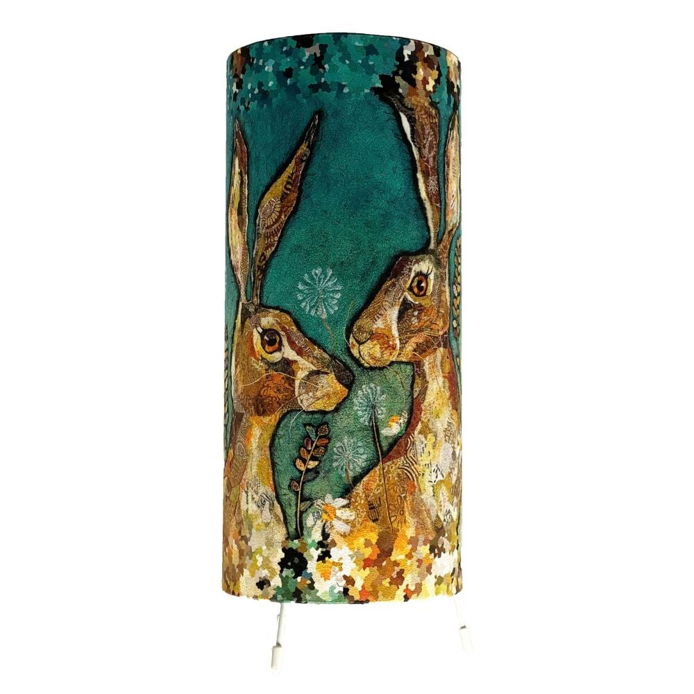 Together Hares Cylinder Lamp by Dawn Maciocia