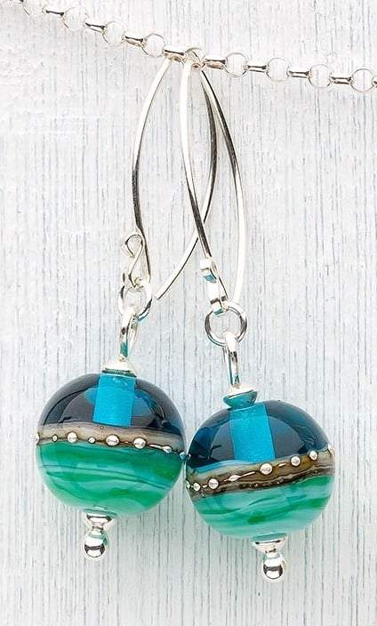 Deep Blue Sea Ball Drop Earrings