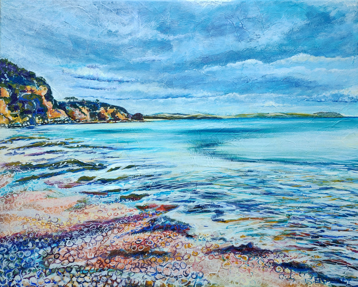 "Duporth Beach" prints by Liz Hackney