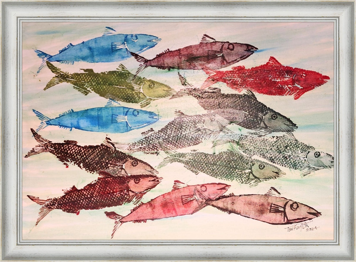 Fish on Blue II by Toni Knights