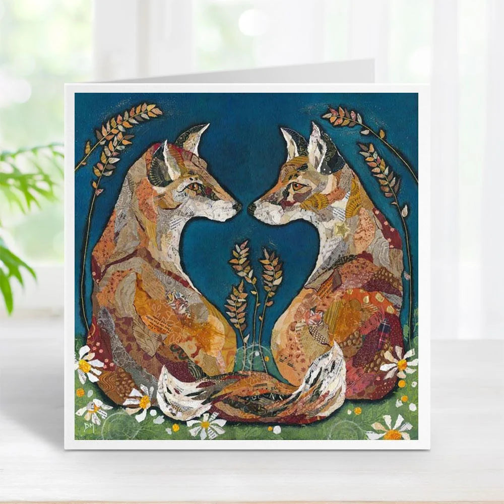 "Foxheart" foxes, card by Dawn Maciocia