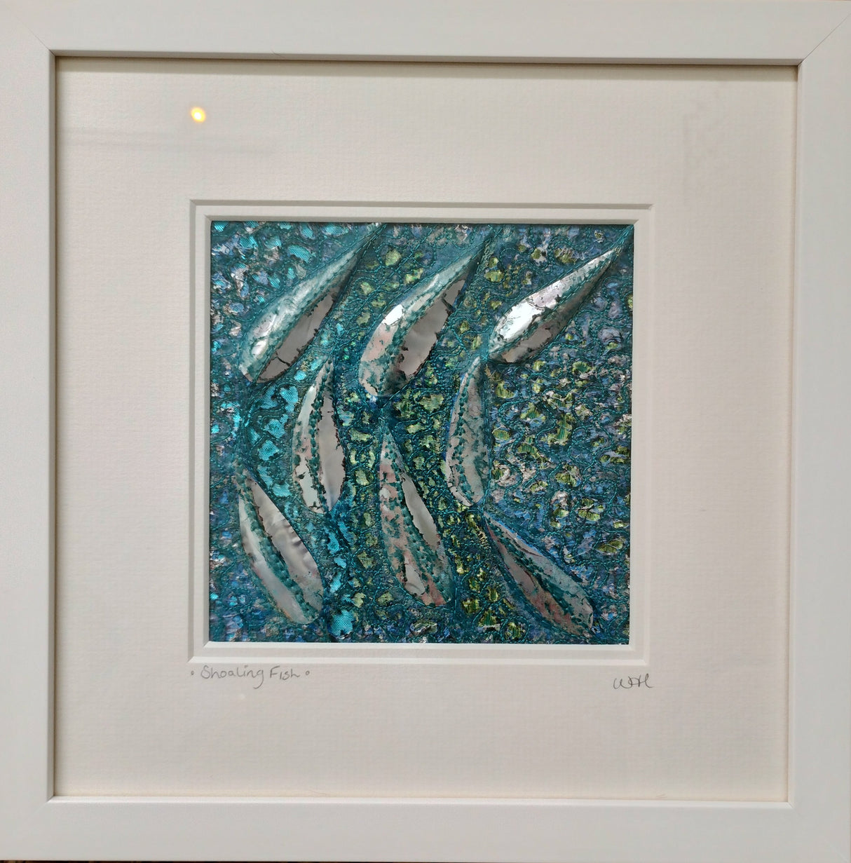 Shoaling Fish mixed media textile art by Wendy Horner (COM)