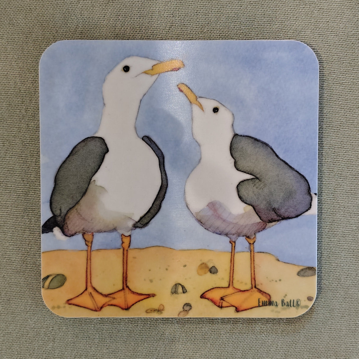 Emma Ball Two Seagulls Coaster