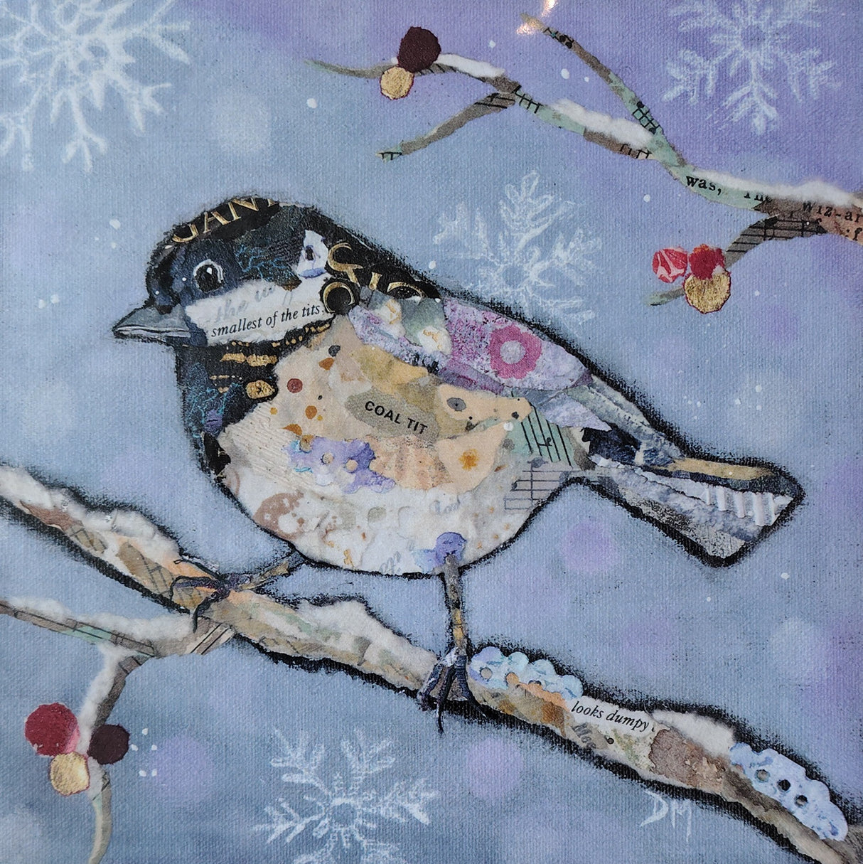 "Coal Tit in Winter" card by Dawn Maciocia
