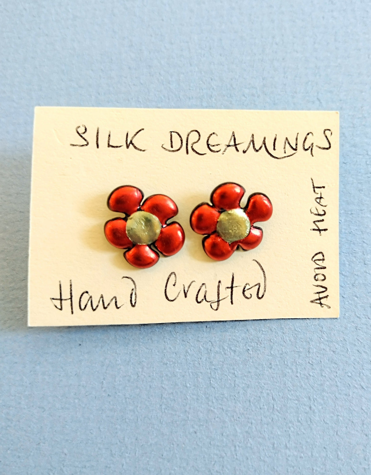 Silk Dreamings stud flower earrings.