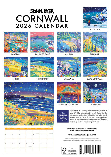 Cornwall Calendar 2026 by John Dyer