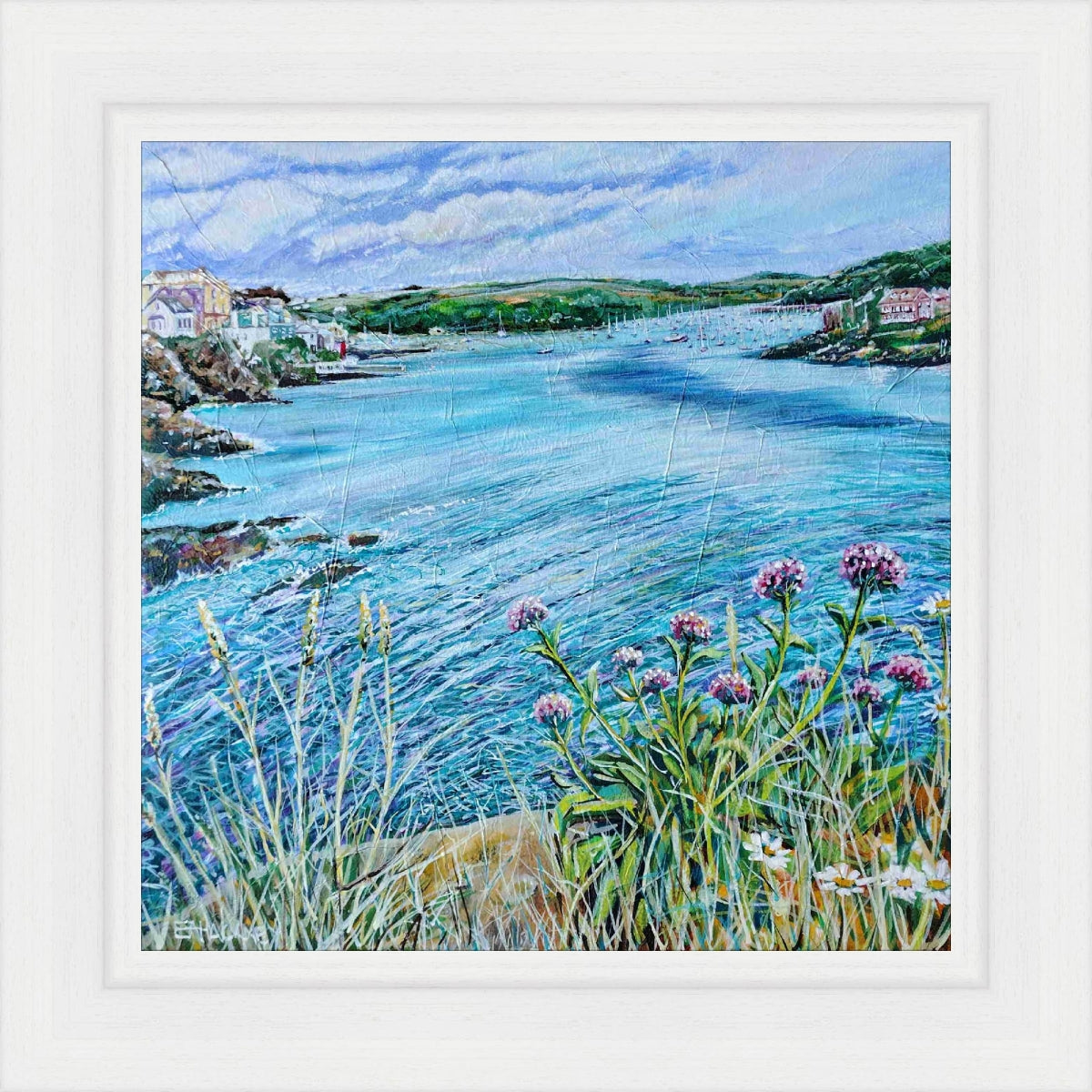 "Looking Back to Fowey" original painting by Liz Hackney