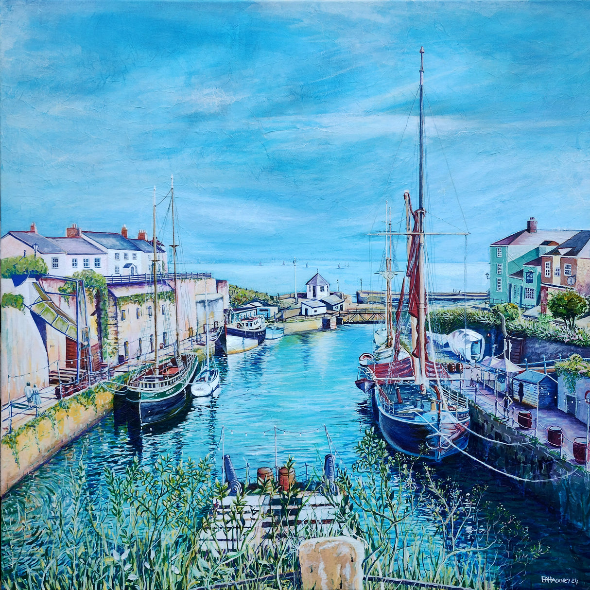 "The Lady Daphne in Charlestown Harbour" prints by Liz Hackney