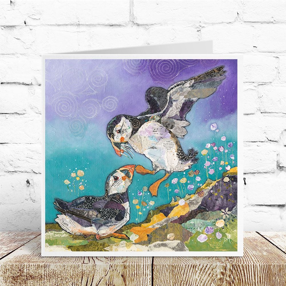 "Love on the Rocks" puffins card by Dawn Maciocia