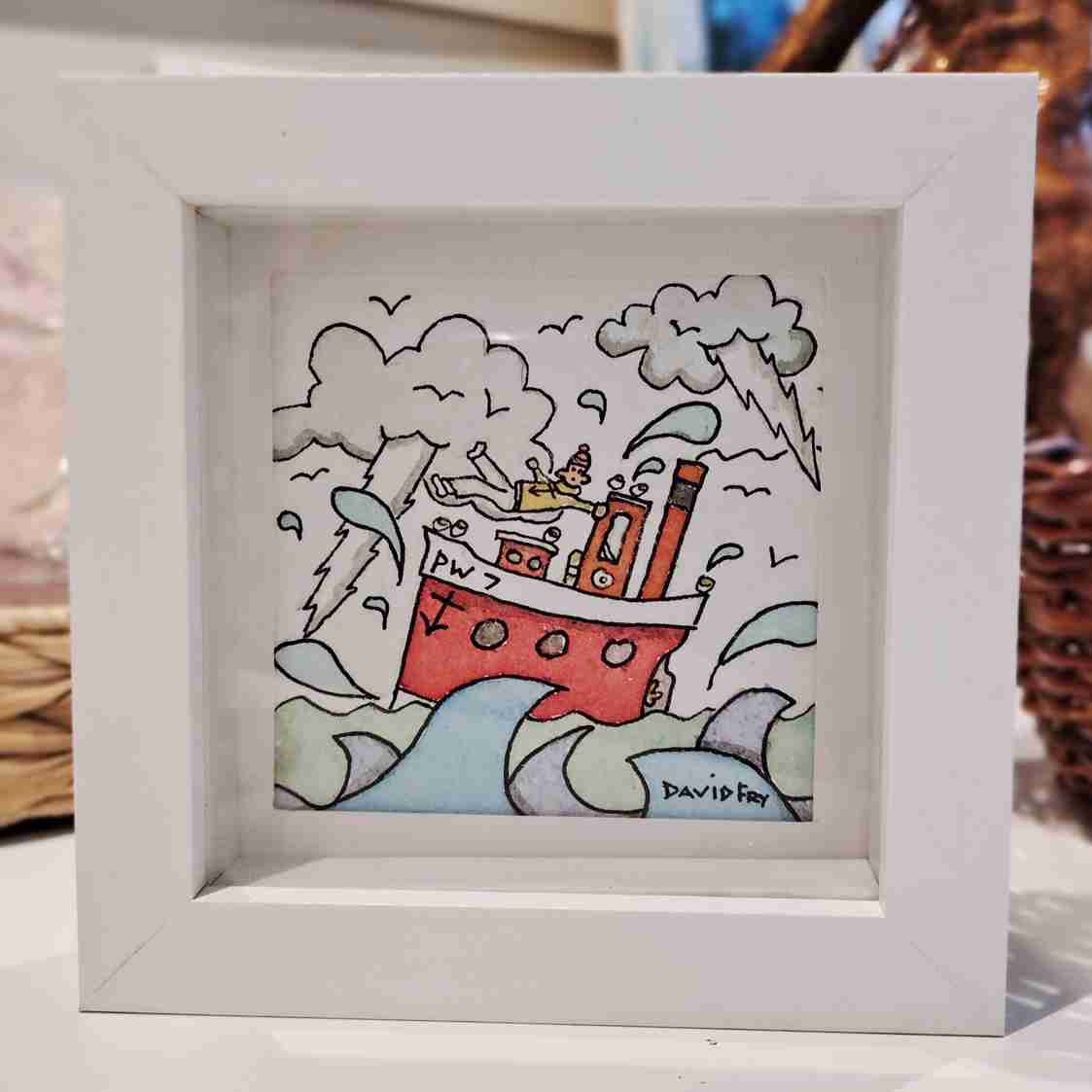 "PW7 Cornish Fishing Boat" original painting by David Fry (COM)