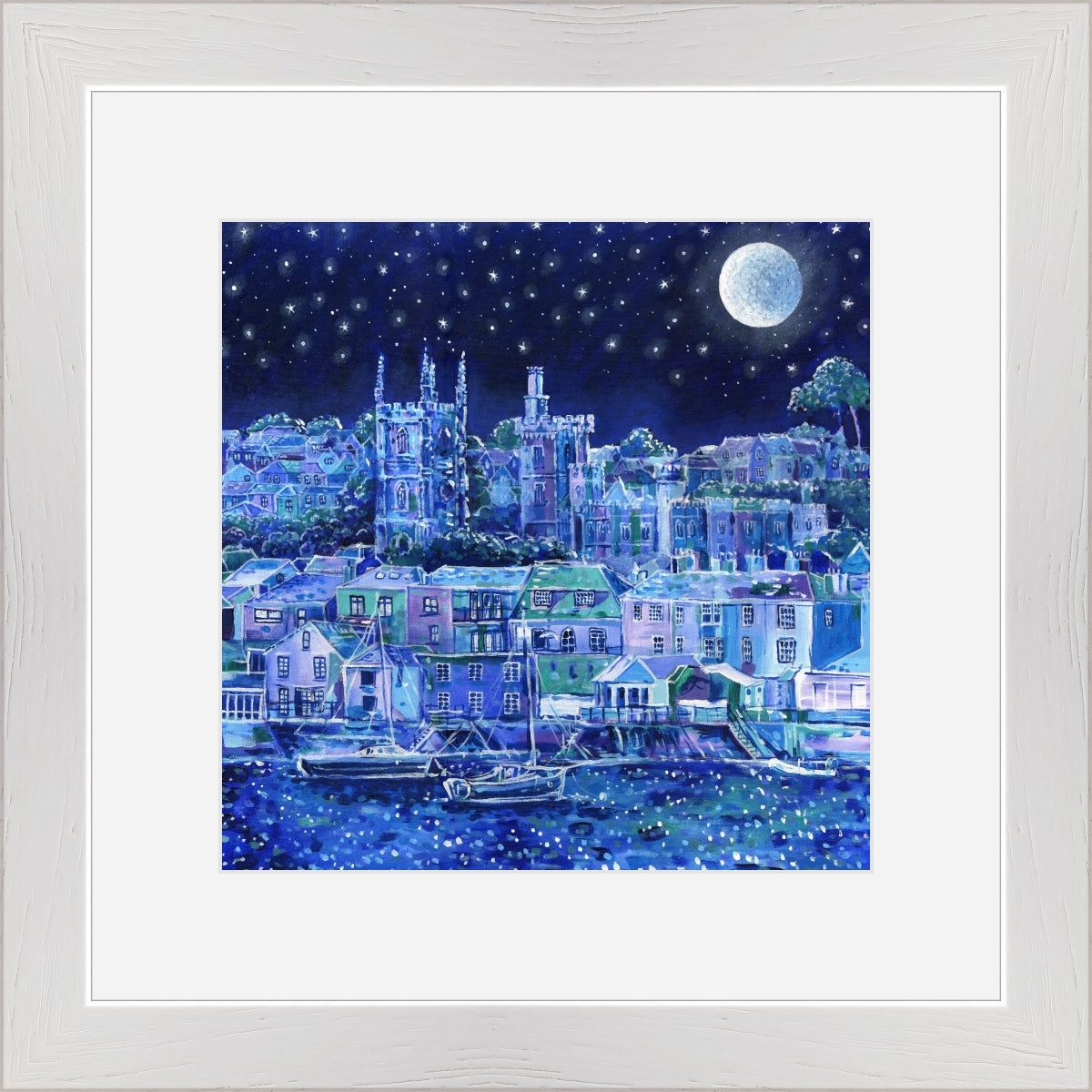 Moonlight Over Fowey, print by Paul Clark