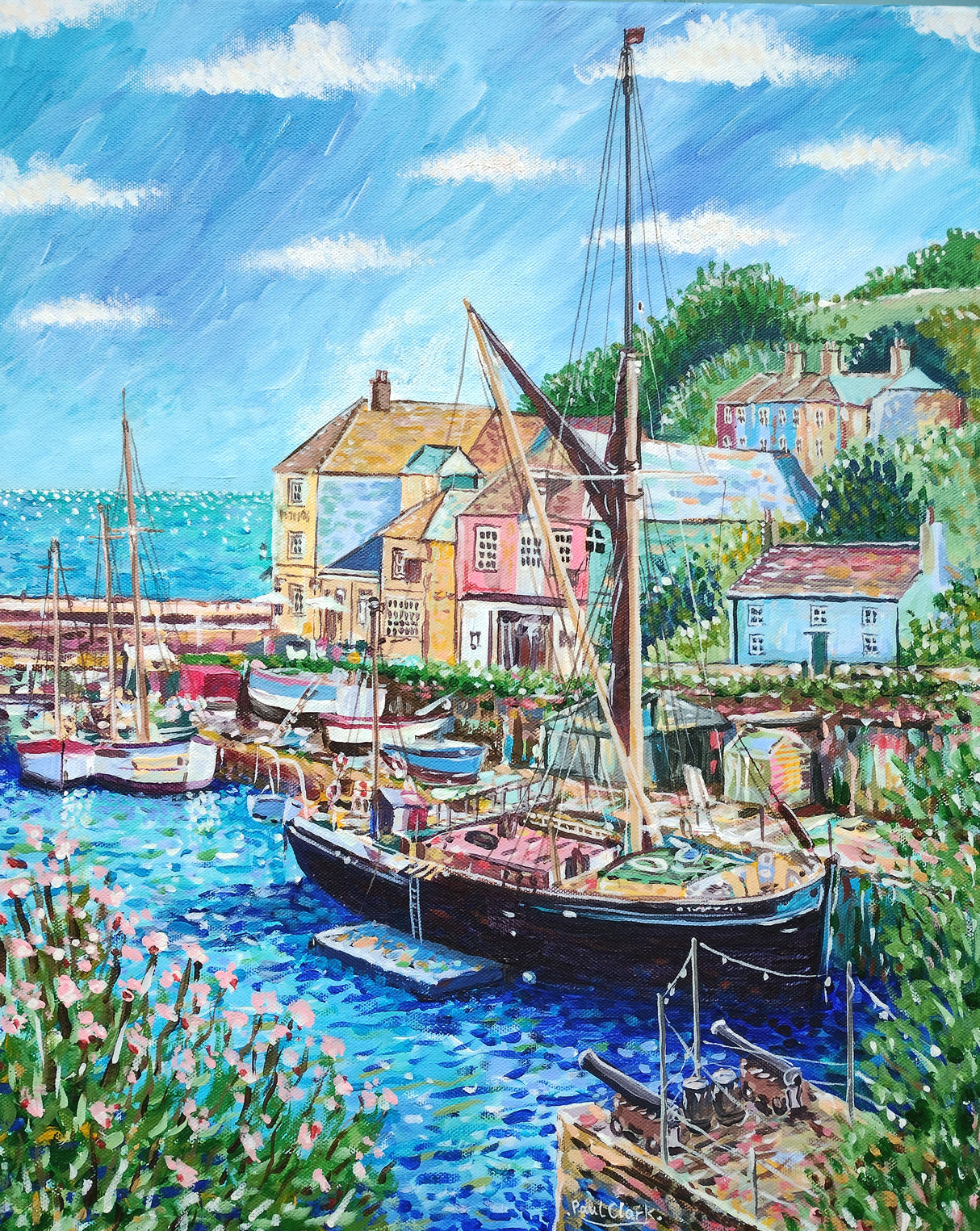 The Lady Daphne, Charlestown, print by Paul Clark