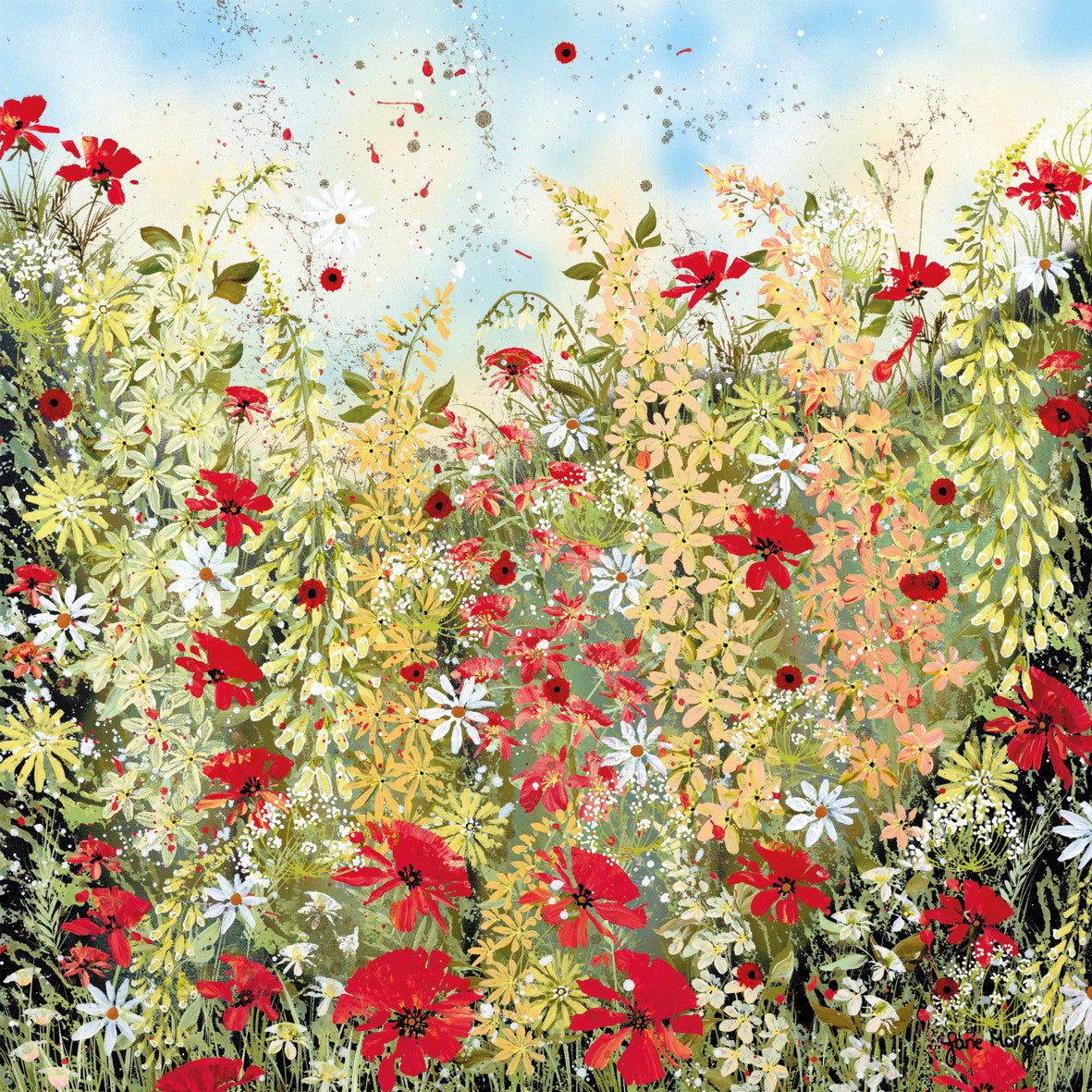 "Red Poppies" card by Jane Morgan