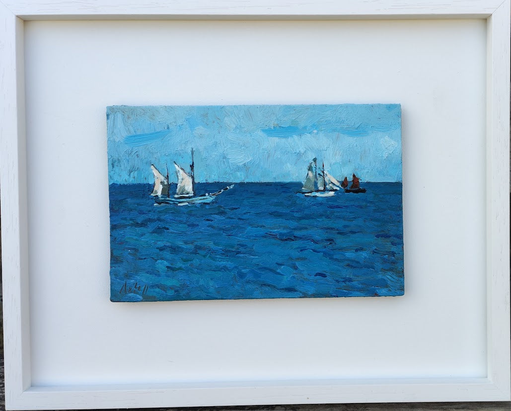 David Axtell "Sail Festival, St. Austell Bay" original painting (com)