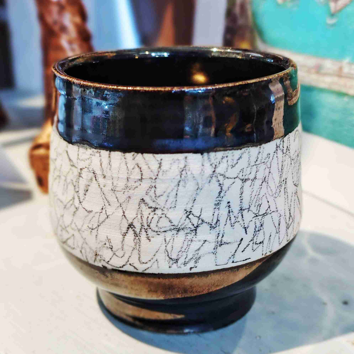 "Scribble" Pot by Wellydog Ceramics COM