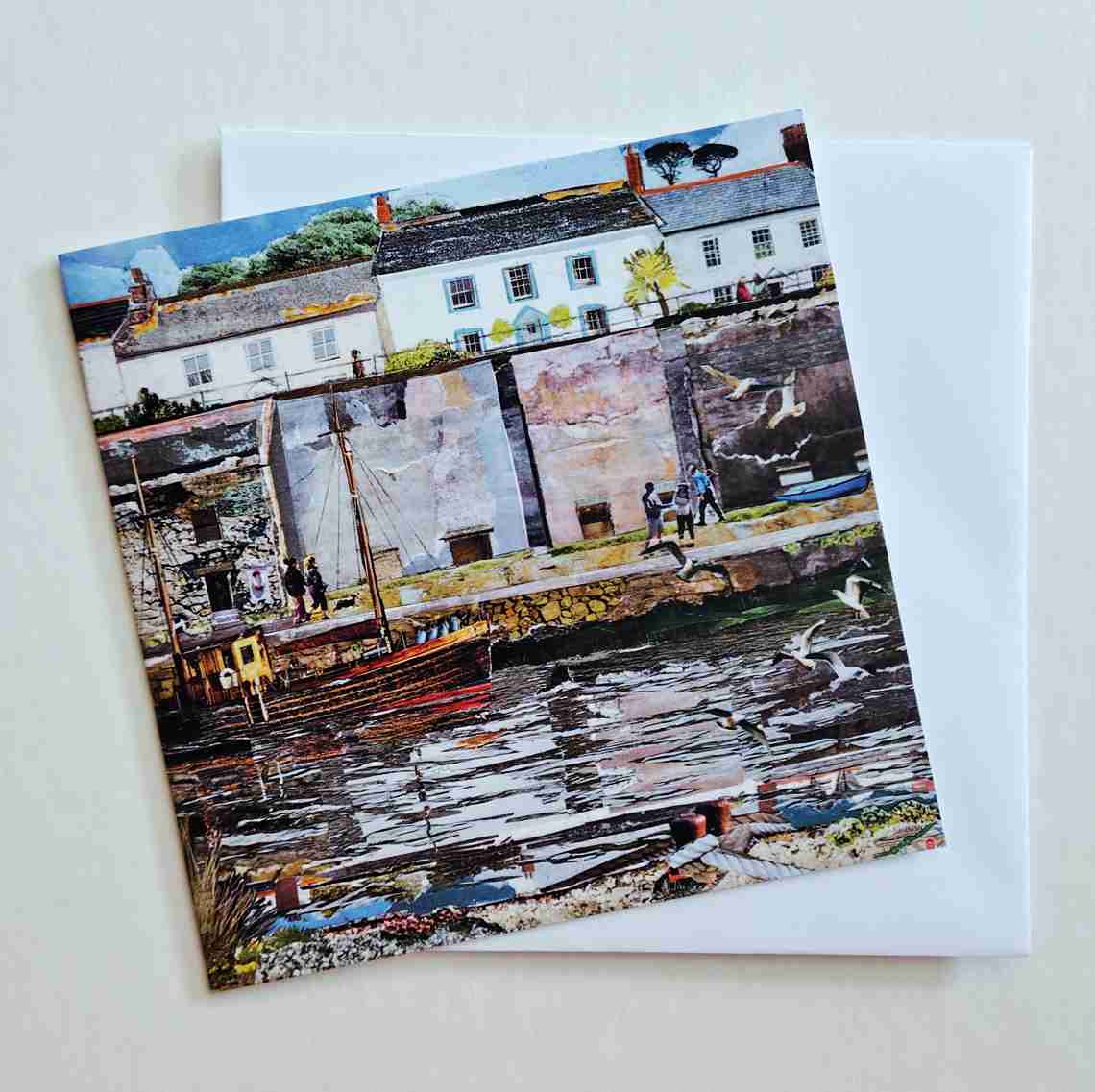 Reflections at Charlestown Harbour, card by Susan Cooper