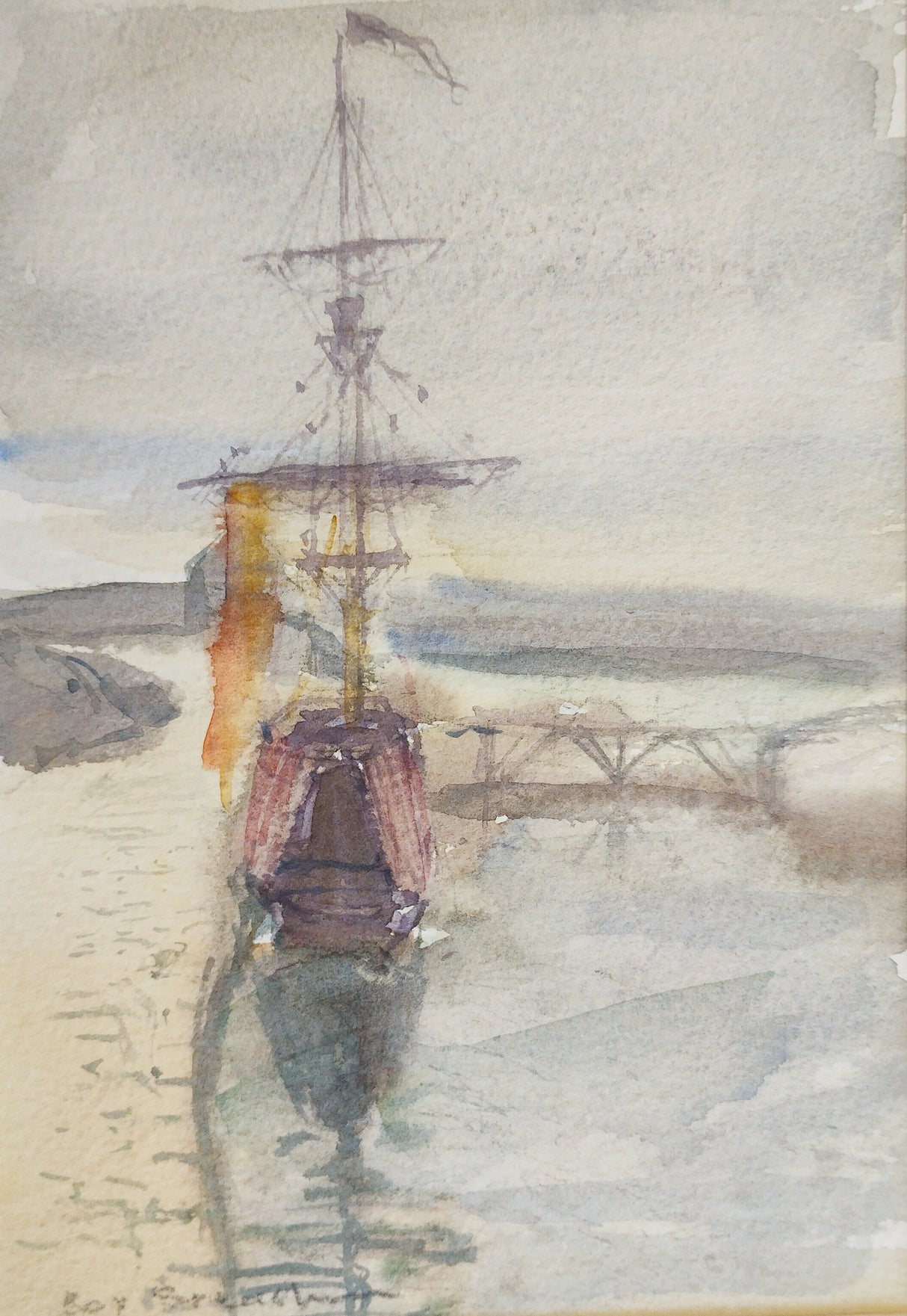"Tall Ship in Charlestown Harbour" by Roy Steadman