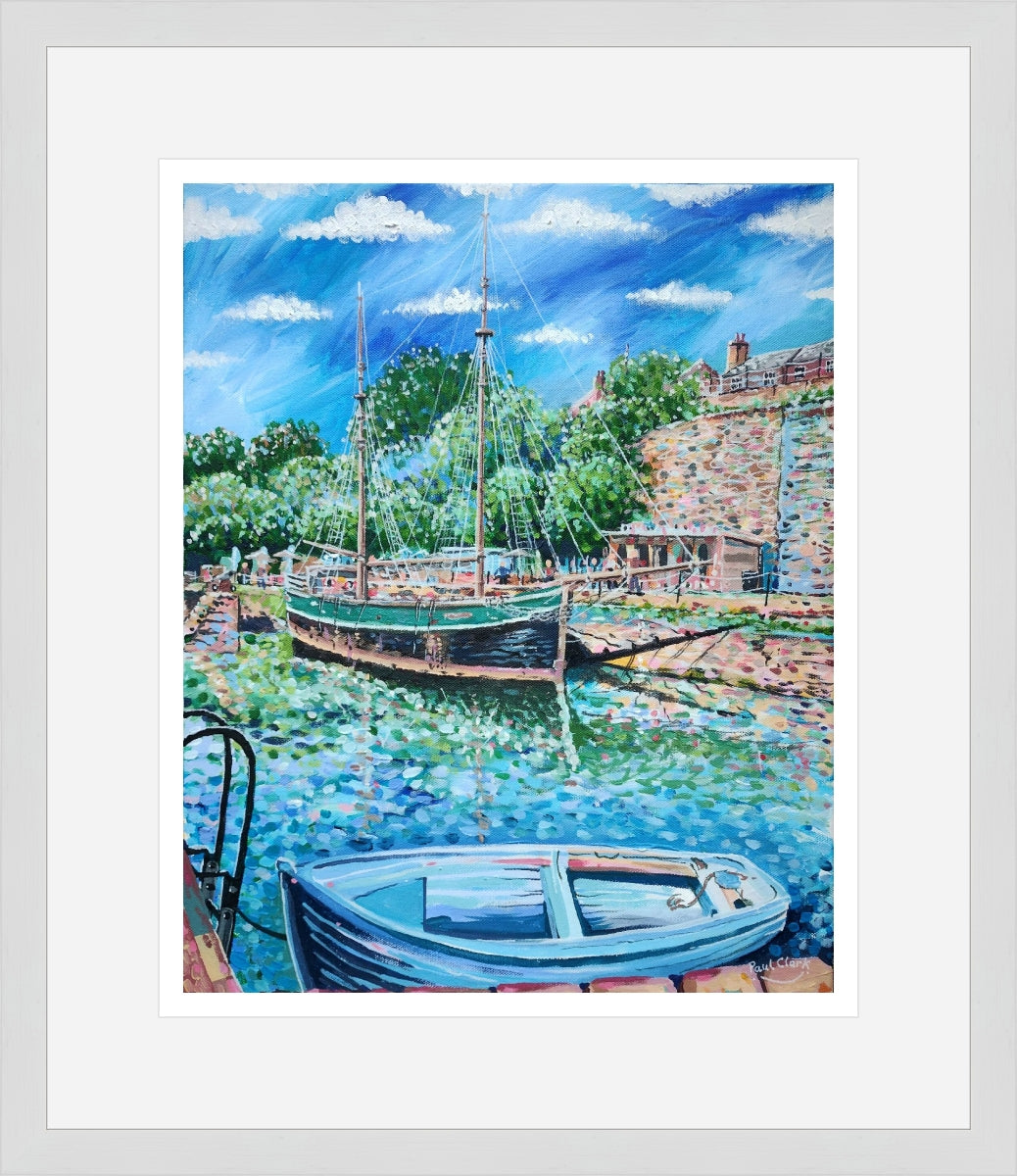 The Kajasmoor in Charlestown Harbour, print by Paul Clark