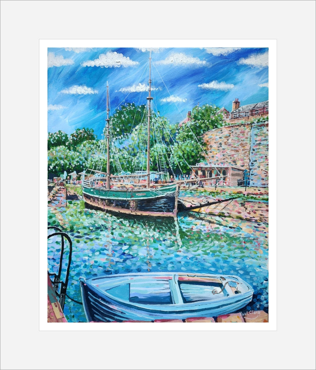 The Kajasmoor in Charlestown Harbour, print by Paul Clark