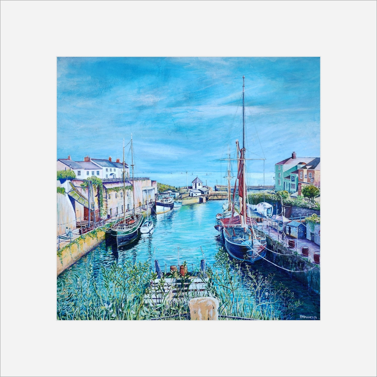 "The Lady Daphne in Charlestown Harbour" prints by Liz Hackney