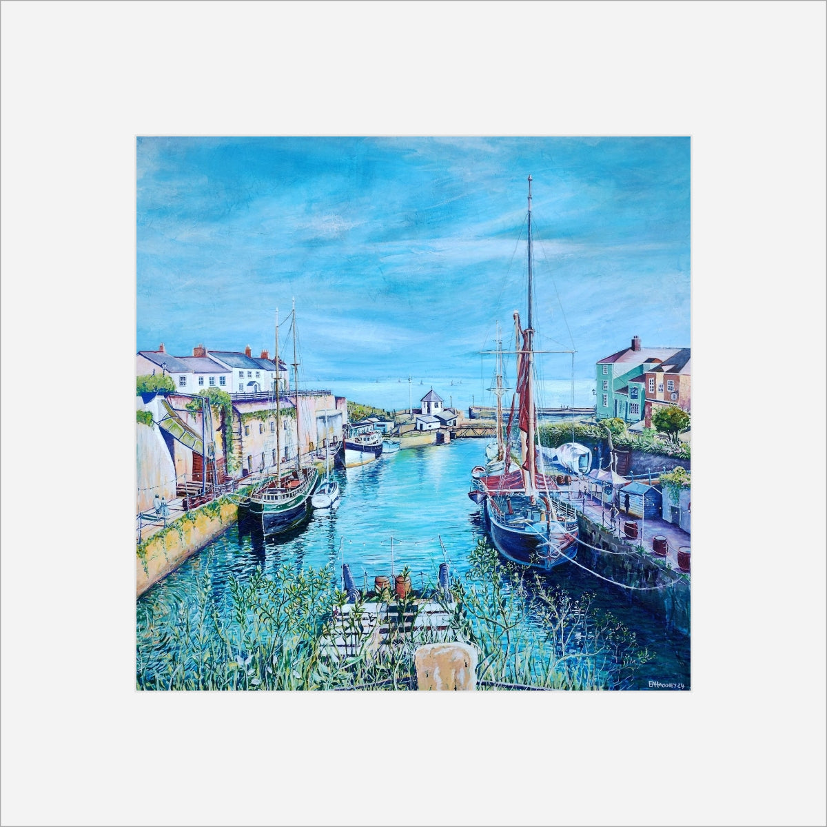 "The Lady Daphne in Charlestown Harbour" prints by Liz Hackney