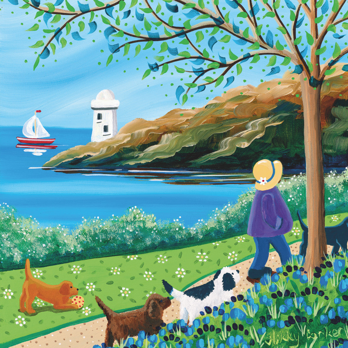 "Walkies by the Water" card by Nikky Corker