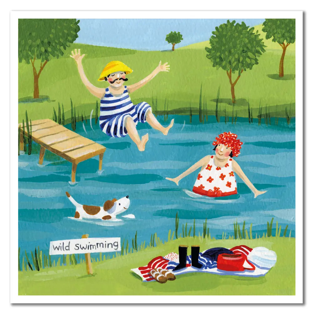 Wild Swimming card by Claire Henley
