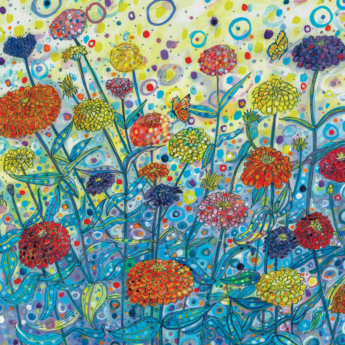 Zinnia card by Sally Rich