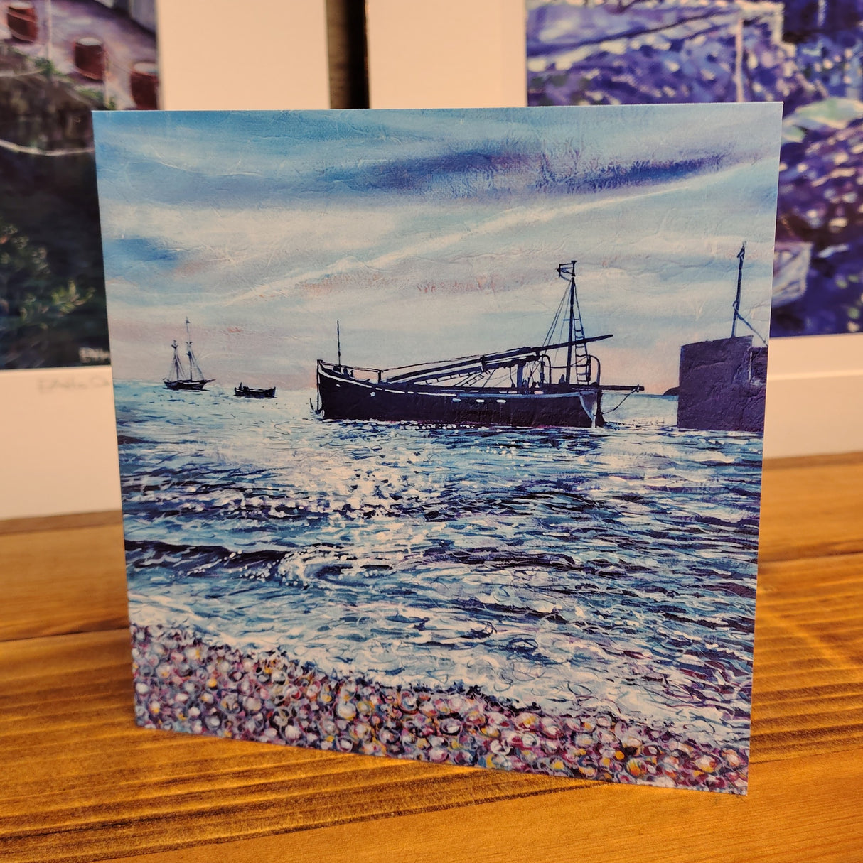 "The Lady Daphne Leaves Charlestown" card by Liz Hackney