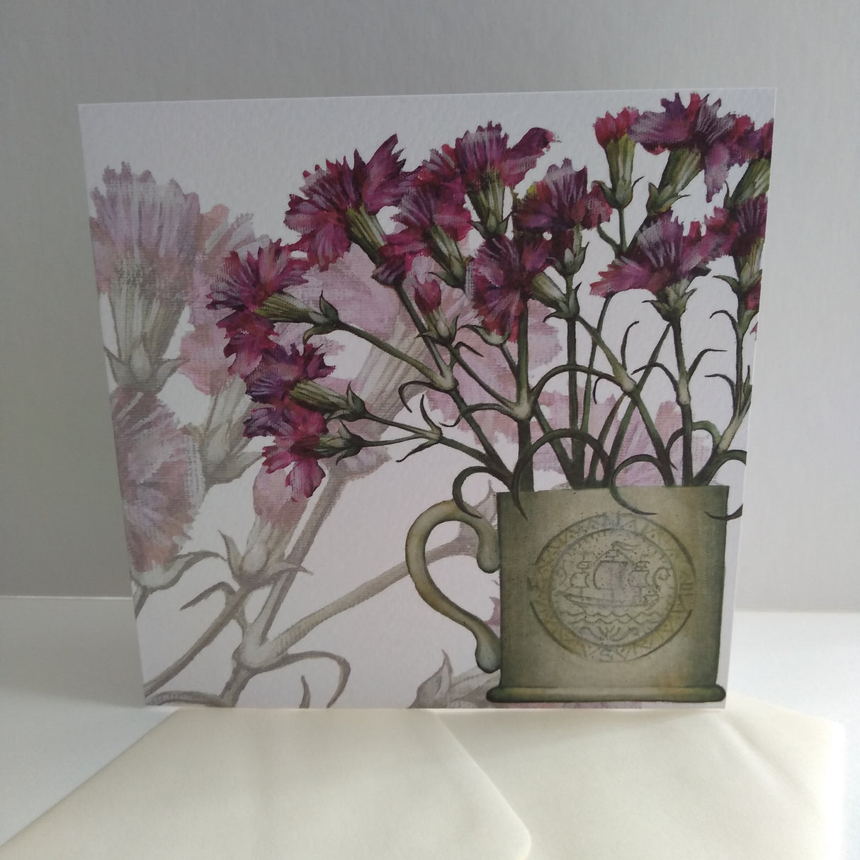 Carnations card by Caroline Cleave