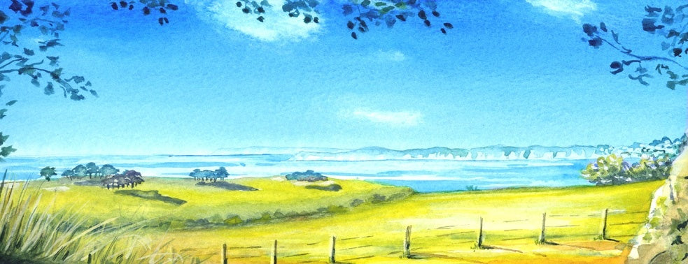Alison Jones St Austell Bay From Biscovey Print (COM)