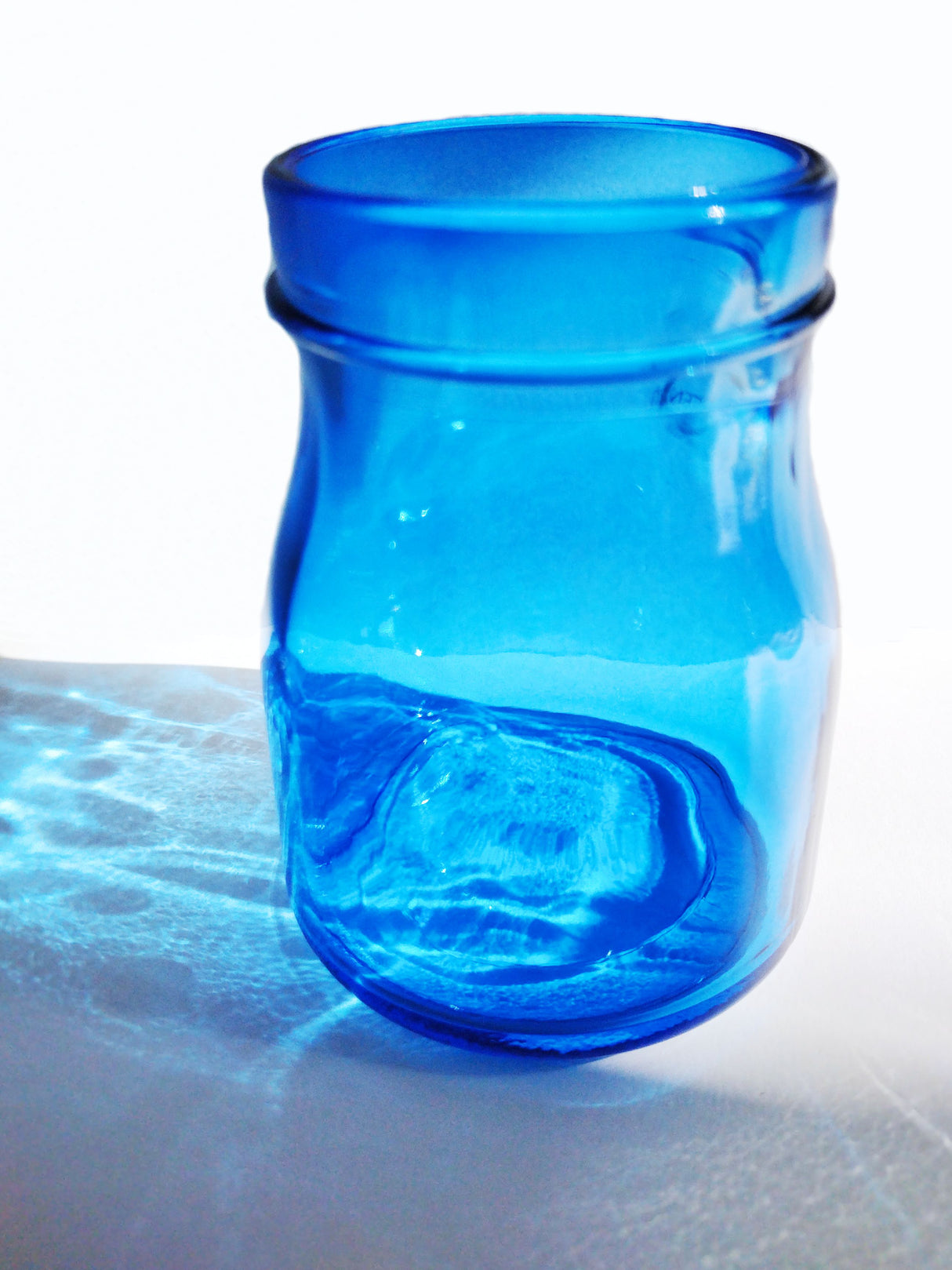 Blue Recycled Glass tumbler/tealight holder