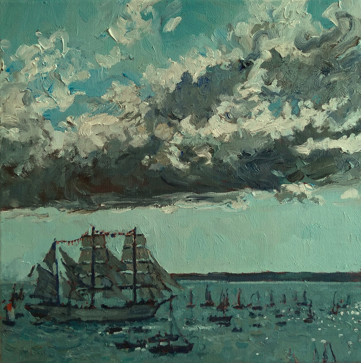 David Axtell Tallship I painting Atishoo Gallery