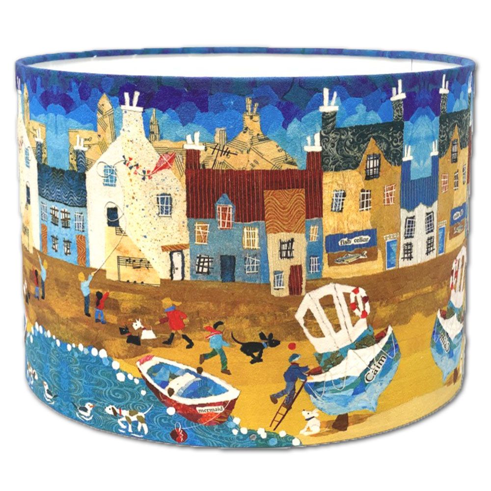 coastal harbour lampshade by Dawn Maciocia