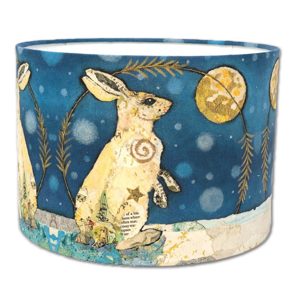 White moongazey hare lampshade by Dawn Maciocia