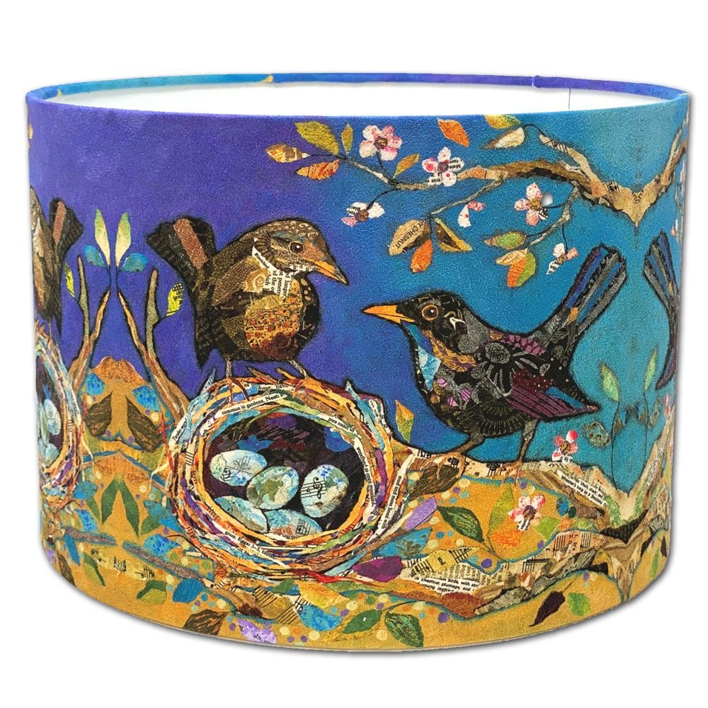 Blackbirds nest lampshade by Dawn Maciocia