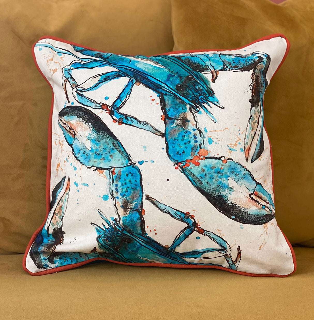 Blue Lobster cushion