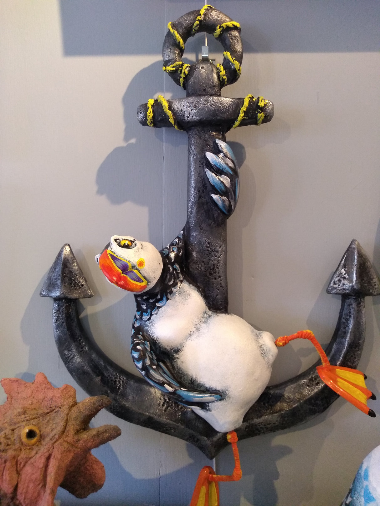 Cockle Clinging Puffin by Cornish Creature Co.