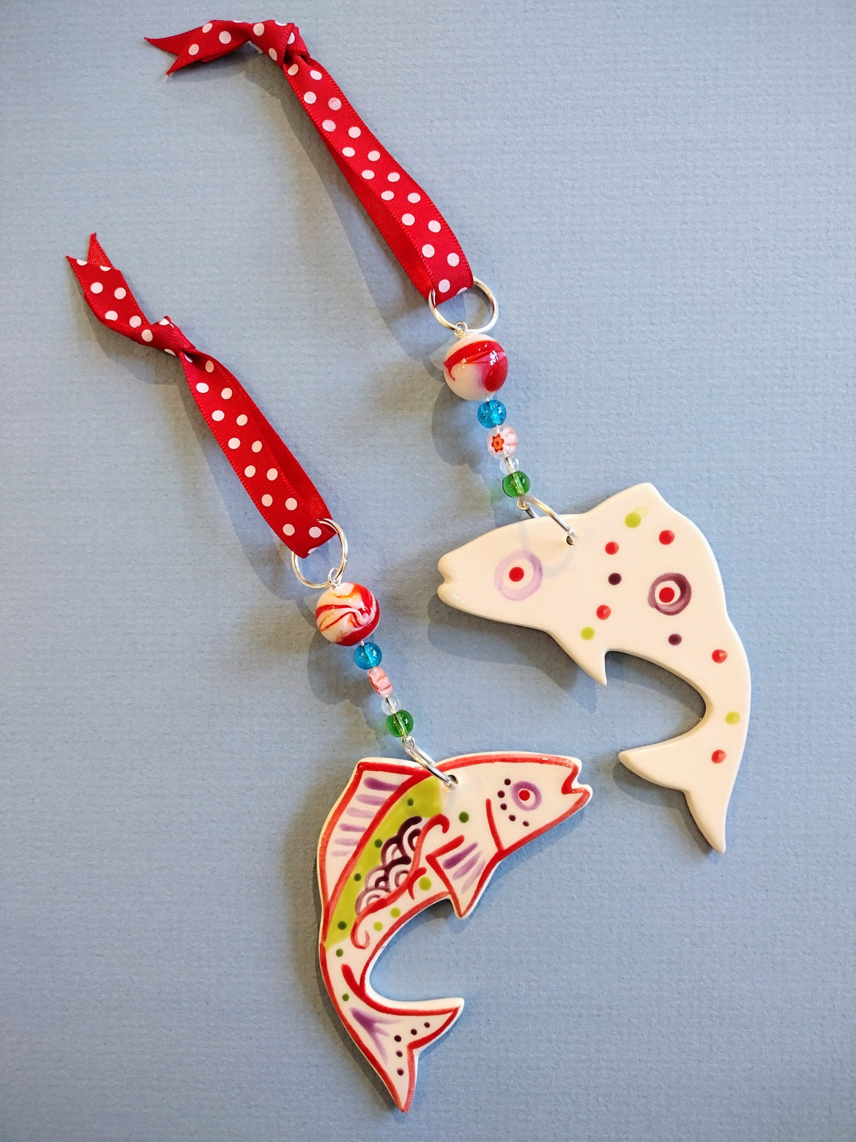 Handmade colourful fish hanging decoration