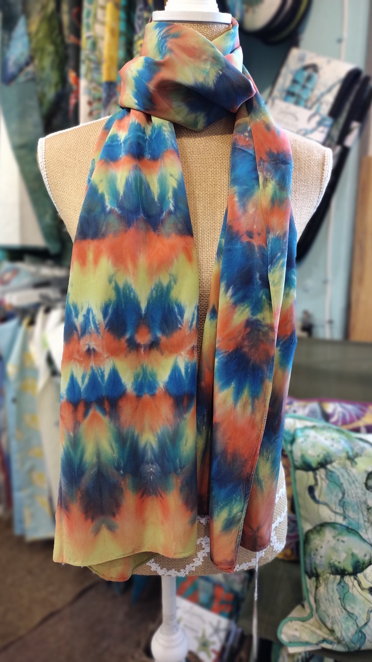 Janet Croome "Autumn 1" Silk Scarf (COM)