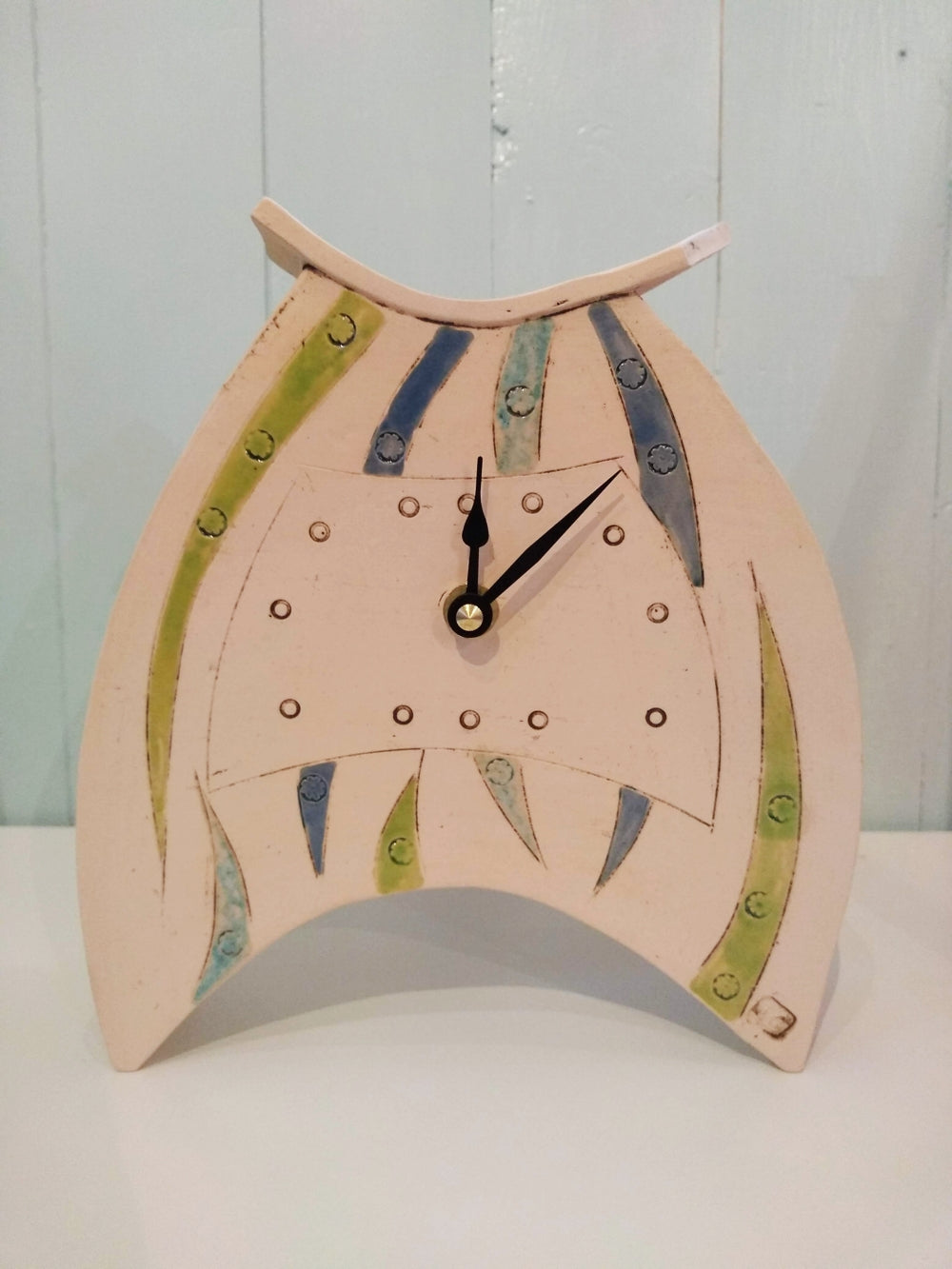 Rounded Medium Mantle Clock by Iveta Goddard